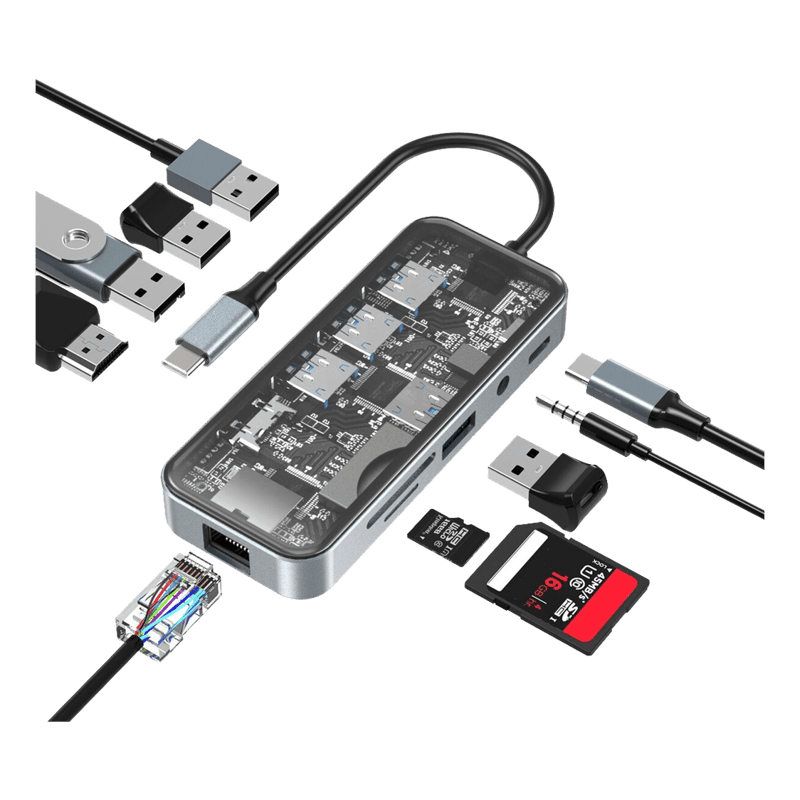 محول Airsky 10 في 1 Type-C متعدد الوظائف HC-87 - 1