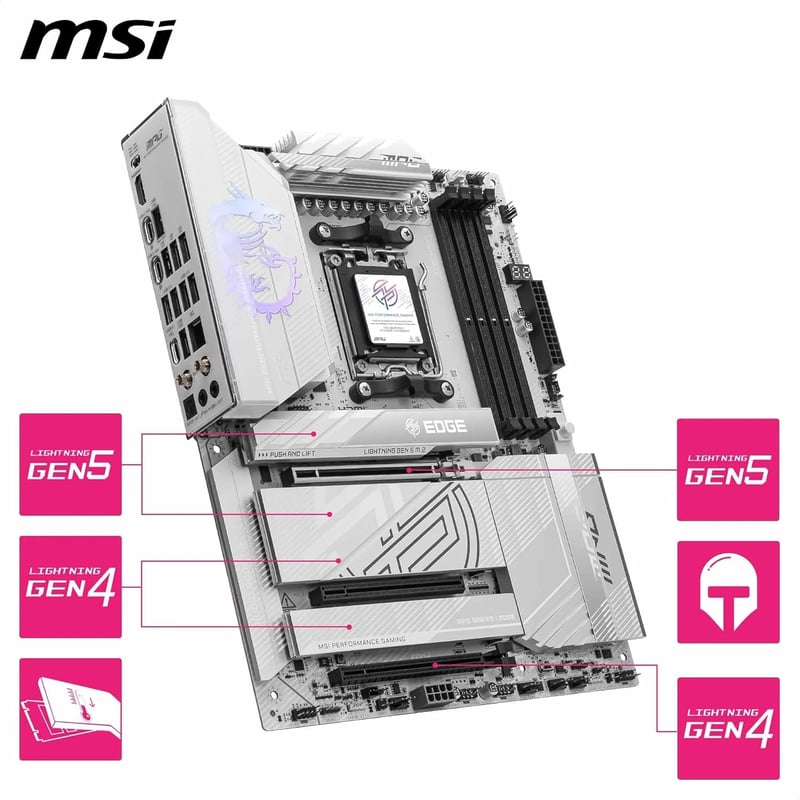 MSI MPG X870E EDGE TI WIFI AMD X870E AM5 ATX Motherboard - 4