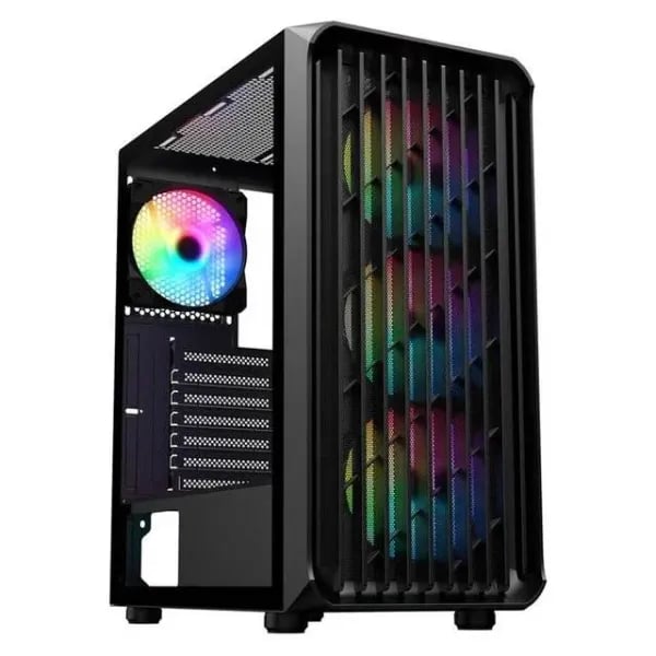 SAMA 205A Mid-Tower ATX Case Black Tempered Glass - 5