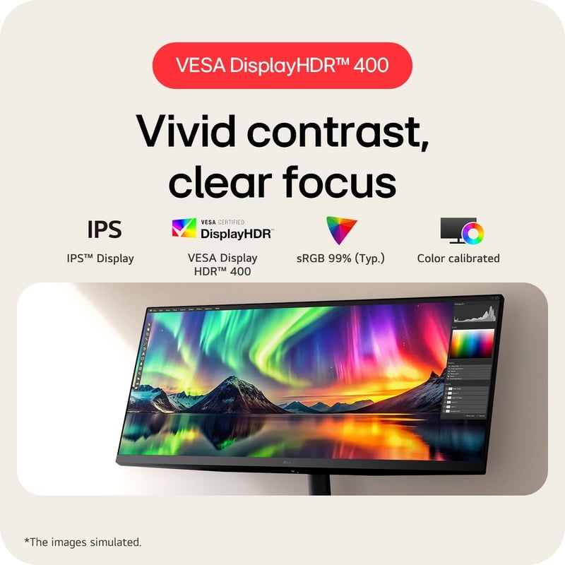 LG 34U511A-B 34" UltraWide 21:9 WFHD 100Hz IPS Monitor (sRGB 99% / AMD FreeSync) - 10