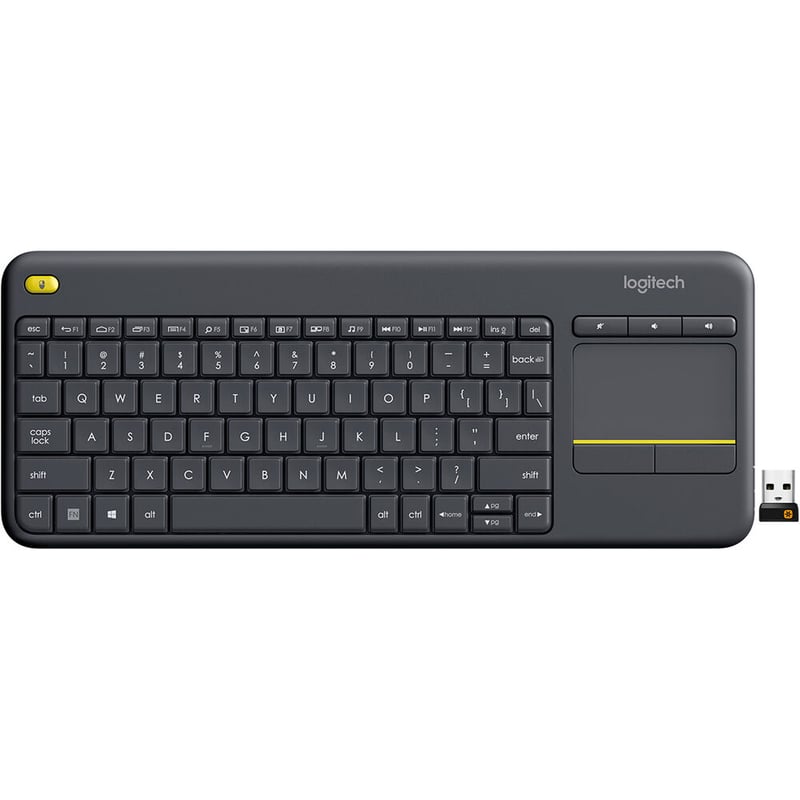 كيبورد Logitech K400 Plus Full-Size لاسلكي لوحة لمس أسود - 1
