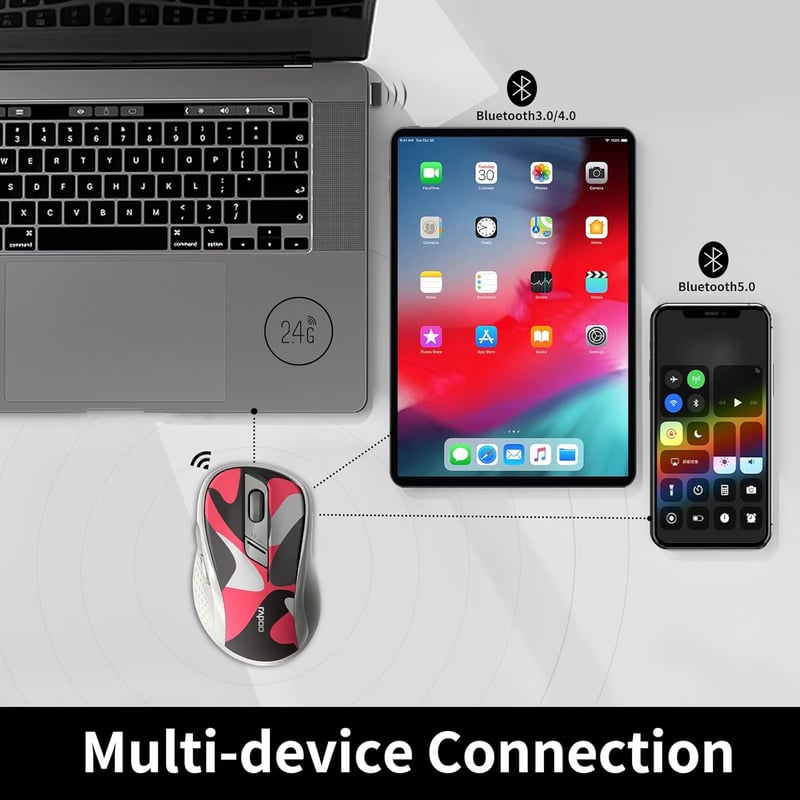 Rapoo M500 Silent Wireless Mouse Bluetooth/2.4GHz 1600 DPI - 7