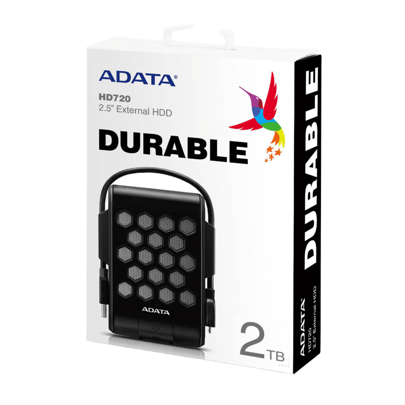 ADATA HD720 2TB USB 3.2 Rugged External HDD Black - 4