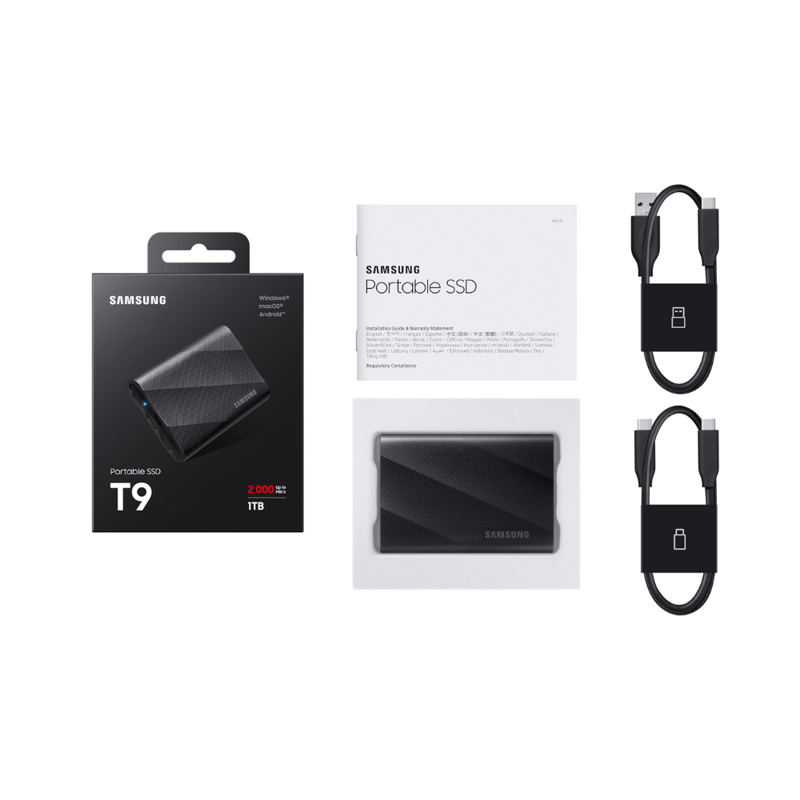 هارد خارجي Samsung T9 4TB USB 3.2 Gen 2x2 أسود - 2