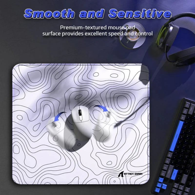 ATTACK SHARK CM02 eSport Gaming Mousepad White Contours - 4