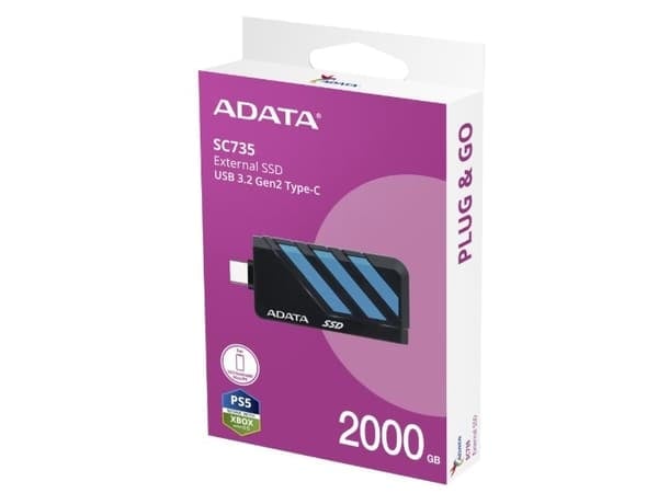 هارد خارجي ADATA SC735 2TB USB 3.2 1050MB/s أزرق - 7