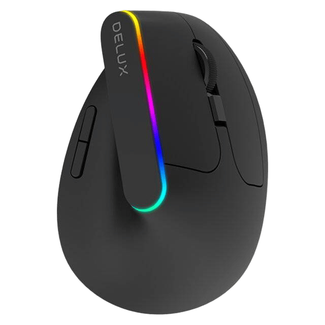 Delux M618C Vertical Ergonomic Wireless Mouse Black - 4