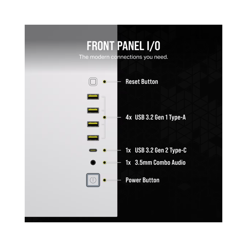 كيس Corsair 6500X Mid-Tower أبيض زجاج مقسى RGB iCUE Link - 5