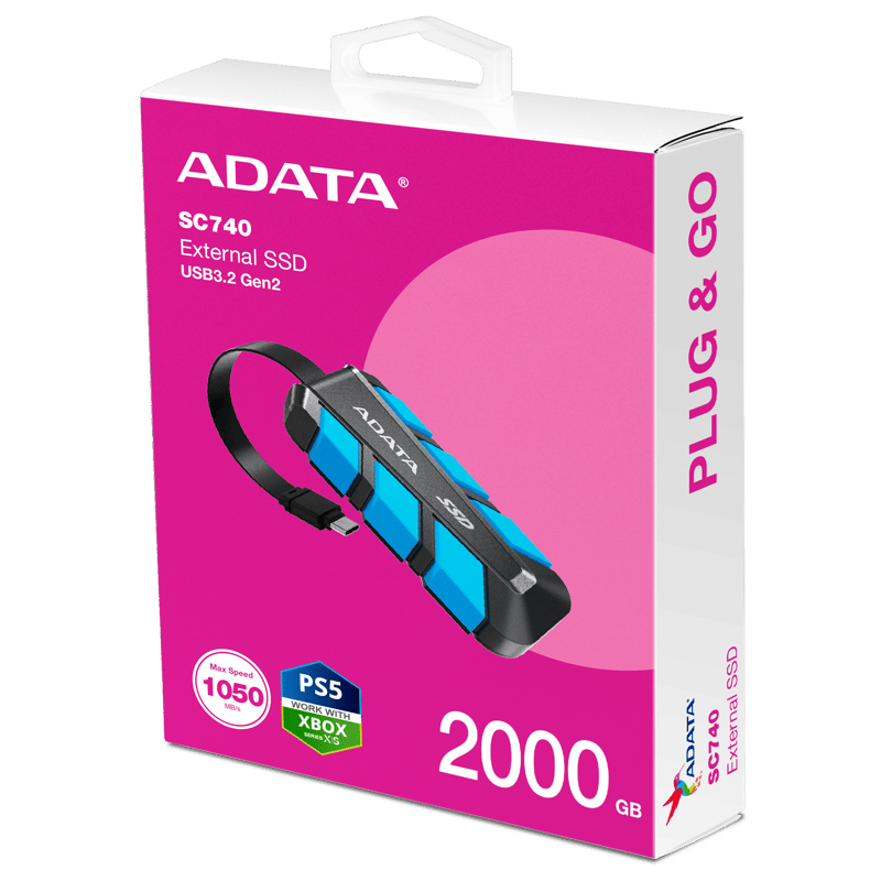 هارد خارجي ADATA SC740 2TB USB 3.2 Gen2 1050MB/s قراءة - 9