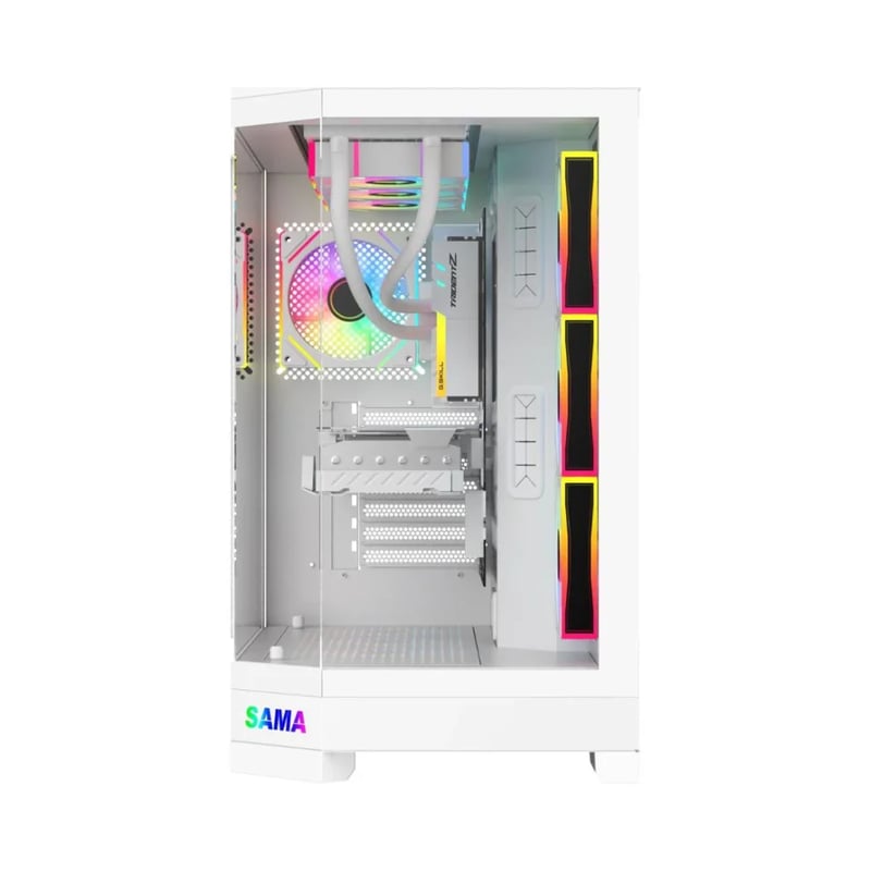 SAMA Neview 3021 Full-Tower ATX Case White Tempered Glass - 3