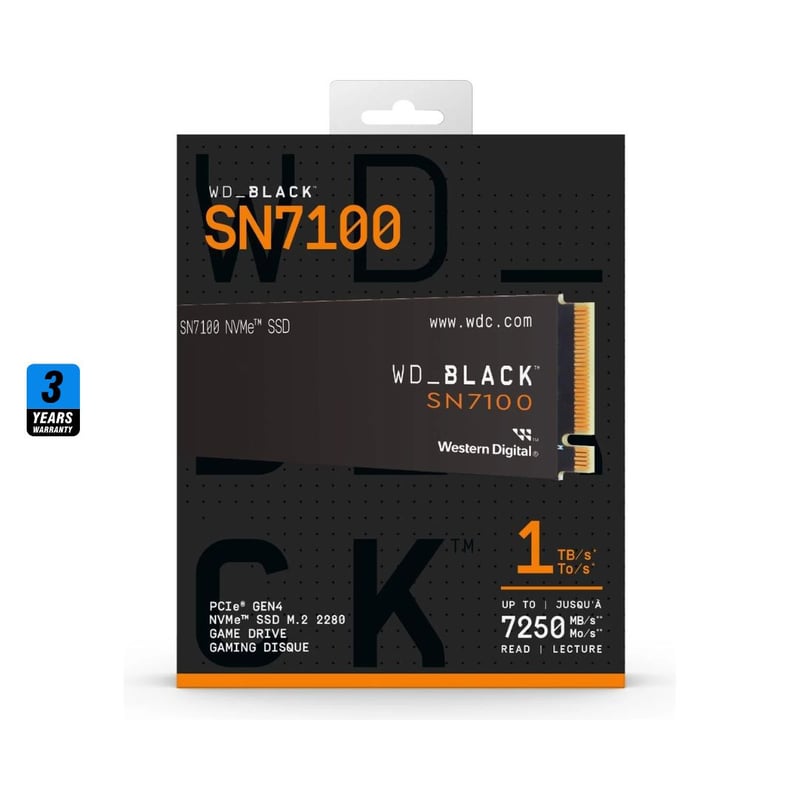 WD Black SN7100 1TB NVMe M.2 PCIe 4.0 2280 SSD - 3