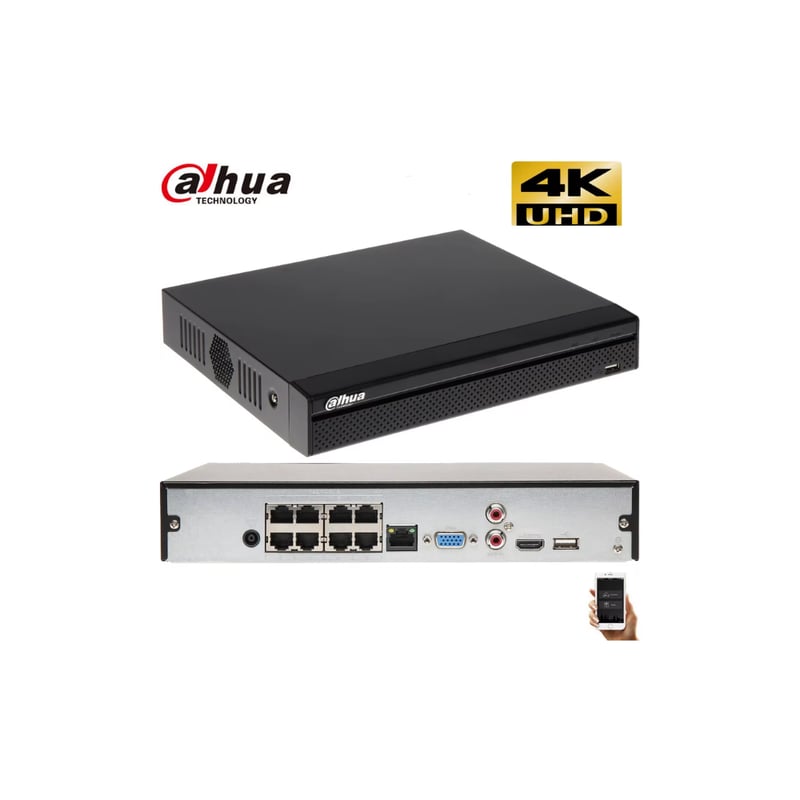 Dahua NVR4108HS-8P-4KS3 8-Channel 4K NVR with 1HDD Support - 1