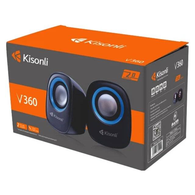 Kisonli V360 Portable USB Mini Speaker - Orange - 3