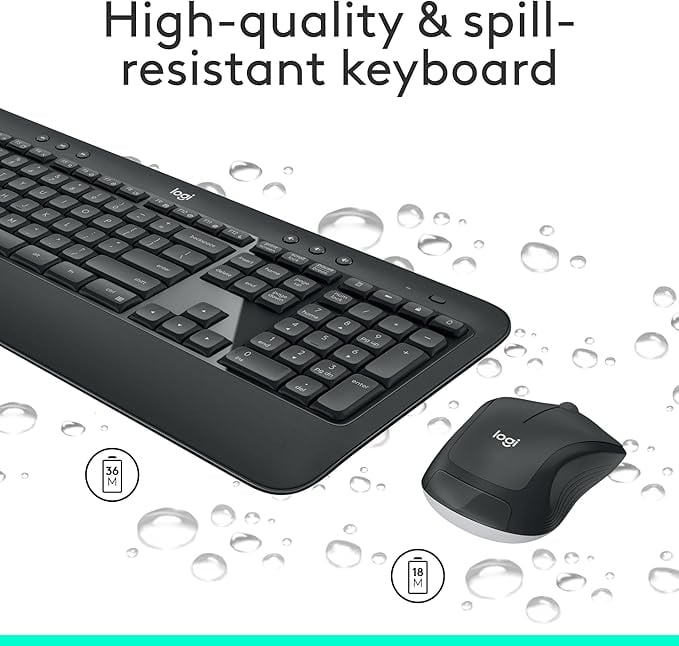 كيبورد Logitech MK540 Full-Size لاسلكي أسود - 8