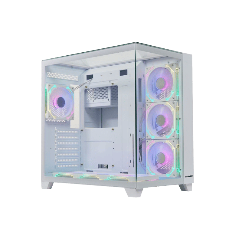 RAPTOR Gilgamesh Mid-Tower ATX Case White Tempered Glass - 8