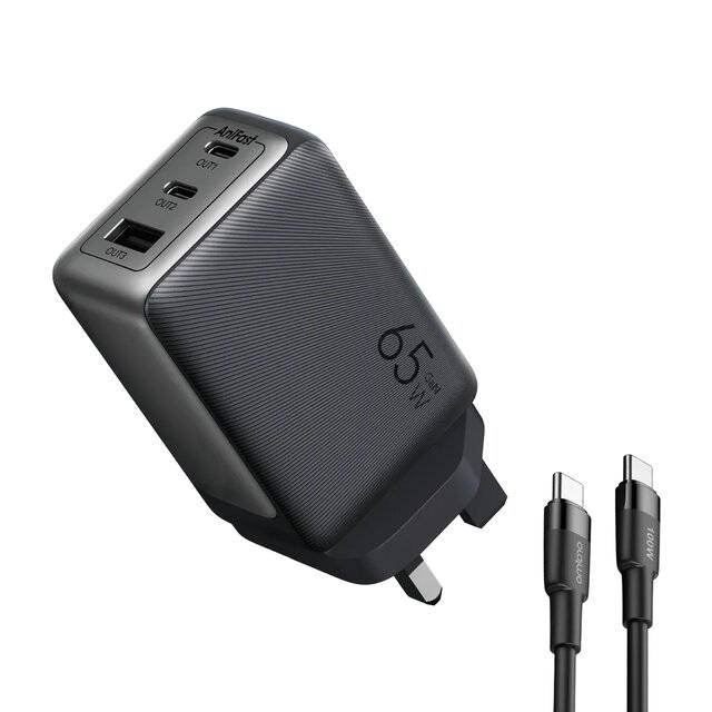 Oraimo HyperGaN 65W 3-Port GaN Wall Charger Black - 1