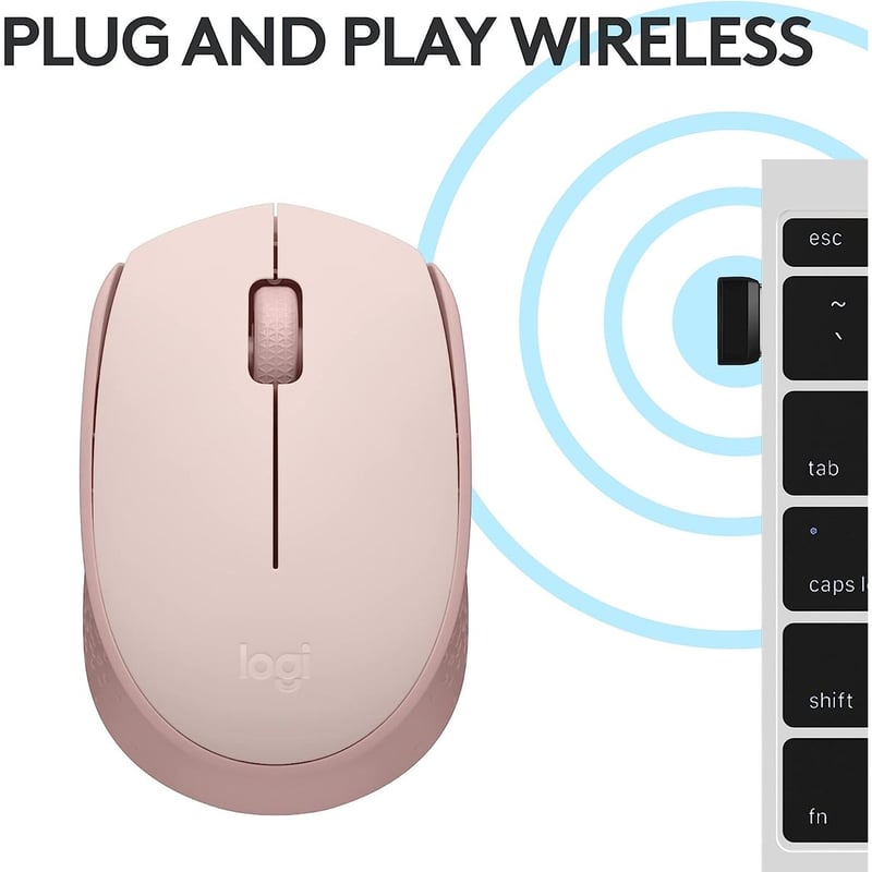 ماوس Logitech M171 1000 DPI لاسلكي أسود - 52