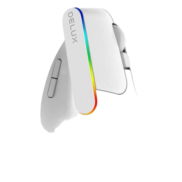 Delux M618C Vertical Ergonomic Wireless Mouse White RGB - 4