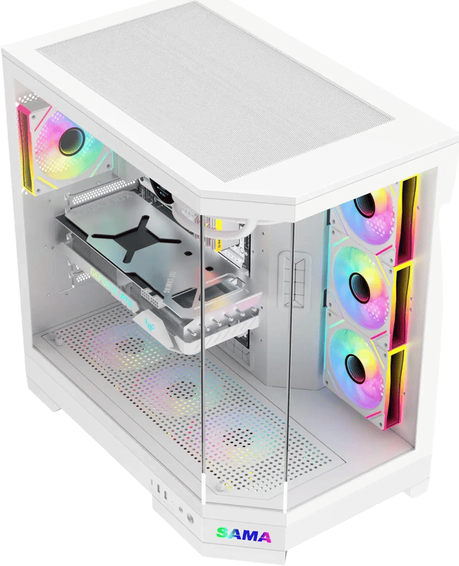 SAMA Neview 3021 Full-Tower ATX Case White Tempered Glass - 8