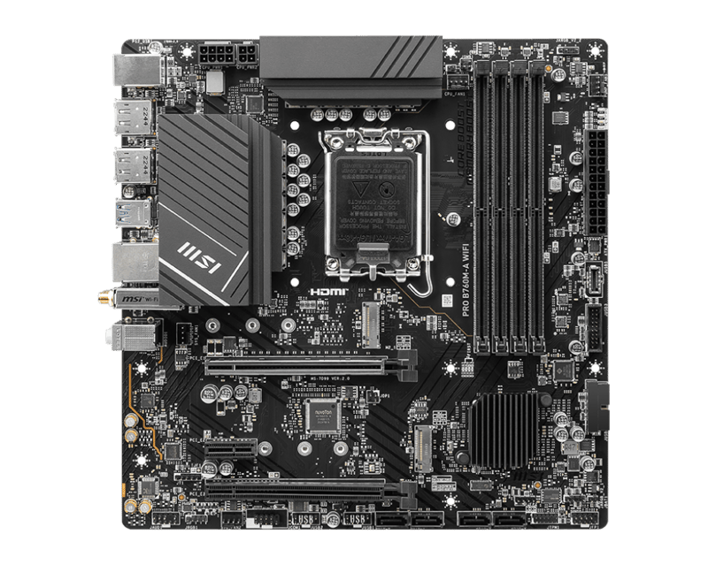MSI PRO B760M-A B760 LGA1700 Micro-ATX Motherboard - 3