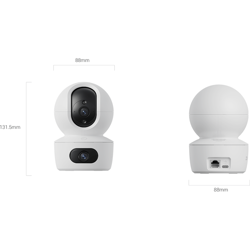 EZVIZ TY7 Dual-Lens 4MP Indoor Smart Wi-Fi Camera, Color Night Vision, AI Human Detection, 360° Panoramic View - 4