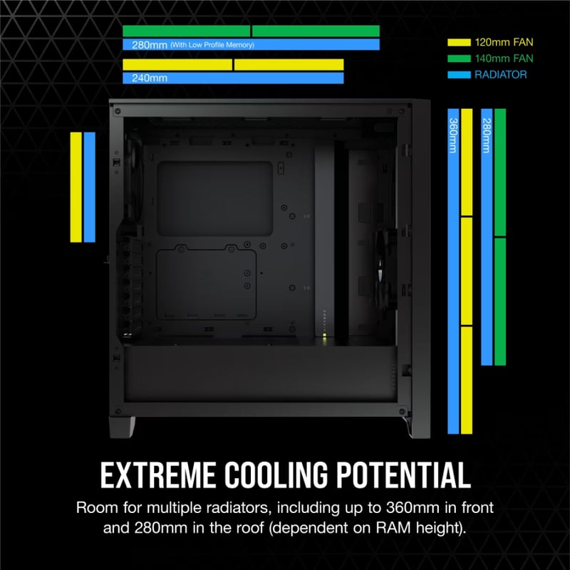 Corsair iCUE 4000D Mid-Tower Case Black Tempered Glass RGB - 11