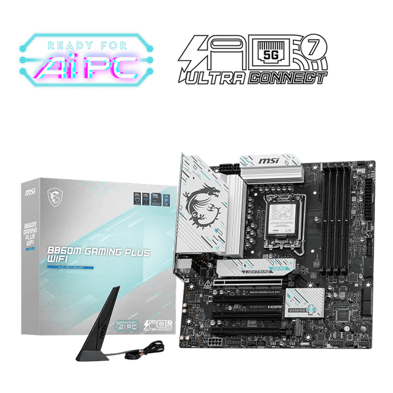 لوحة أم ام اس اي MSI B860M GAMING PLUS WIFI بمقبس LGA 1851 ودعم ذاكرة DDR5 بحجم mATX - 1