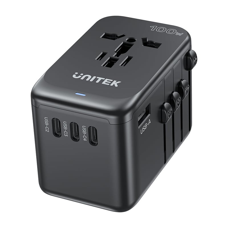 Unitek GaN 100W Universal Travel Adapter Black - 3