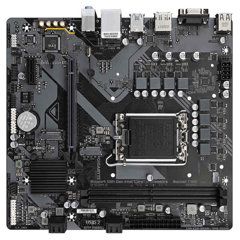 لوحة أم Gigabyte B760M E Intel B760 LGA1700 Micro-ATX أسود - 14