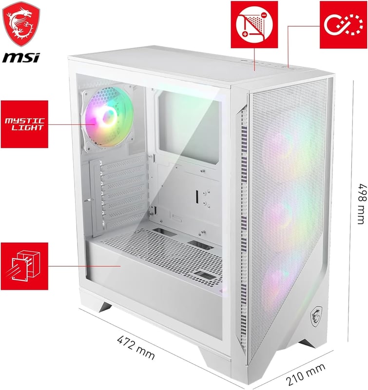 كيس MSI MAG Forge 320R Mid-Tower ATX أبيض - 13