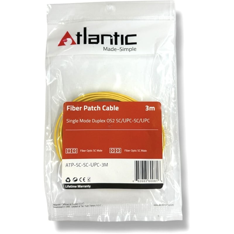 Atlantic Fiber Patch Cord LC-to-LC Single Mode OS2 Duplex 3m - 2