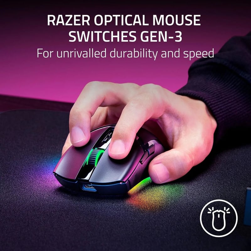 ماوس Razer Cobra Pro 30K DPI لاسلكي RGB أسود - 5