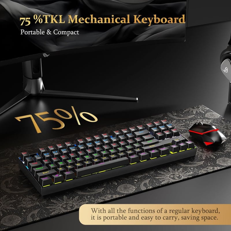 كيبورد Redragon Kumara K552 TKL ميكانيكي RGB سلكي - 4