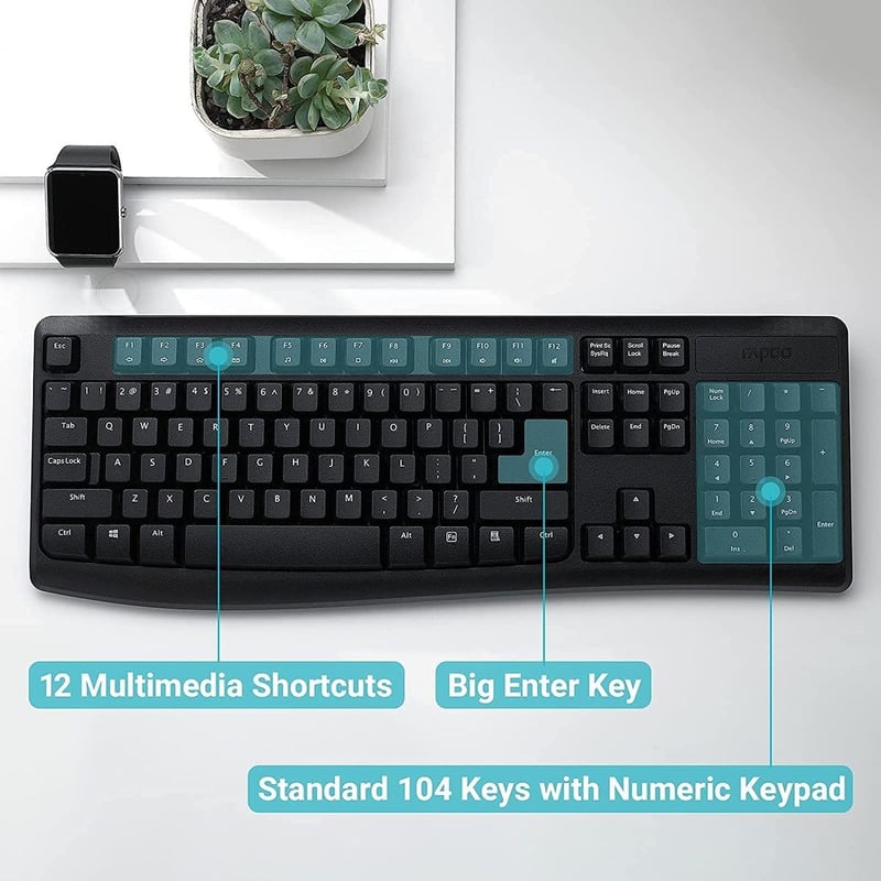 كيت كيبورد وماوس Rapoo X1800 Pro Wireless - 6