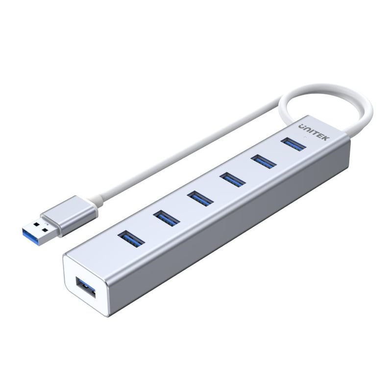 UNITEK Y-3090 7-Port USB 3.0 USB Hub Silver - 9