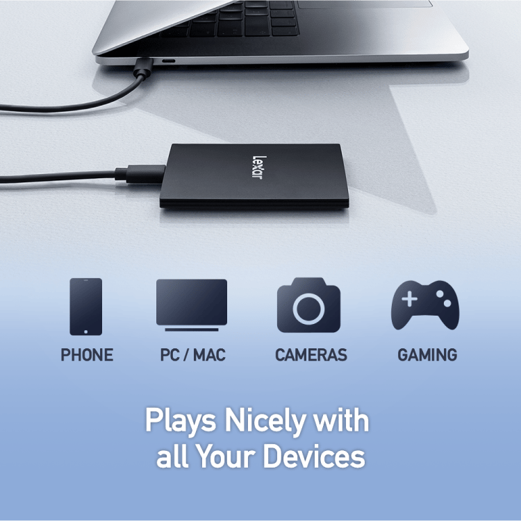وحدة تخزين خارجية ليكسر SL500 بسعة 2 تيرابايت USB 3.2 Gen 2x2 محمولة أسود - 5