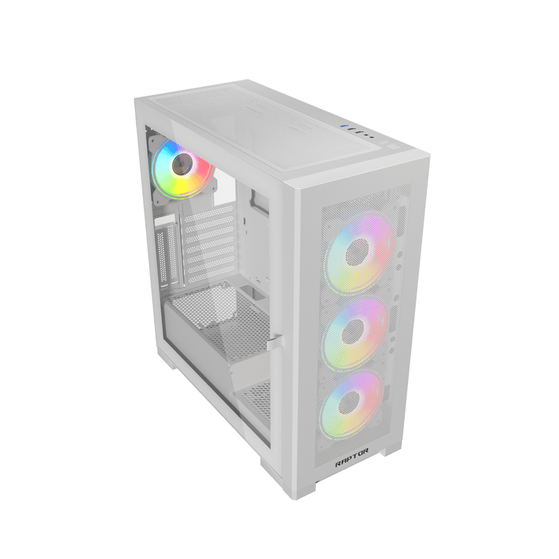 Raptor Arctic Hawk XL Mid-Tower ATX Case White Tempered Glass RGB - 8