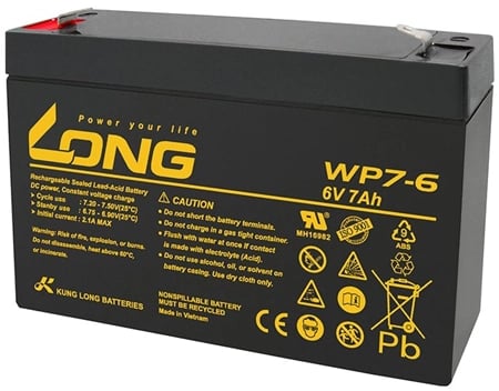 بطارية LONG WP7-6 6V 7Ah Sealed Lead Acid AGM - 2