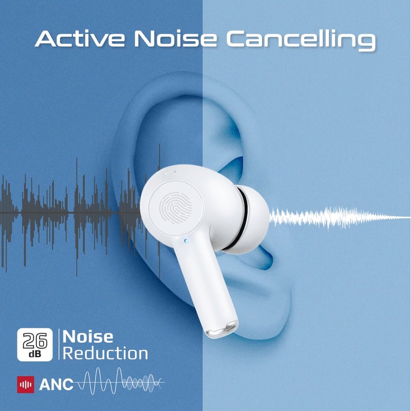 سماعات Promate ProPods TWS Bluetooth 5.3 ANC 5H Blue - 23
