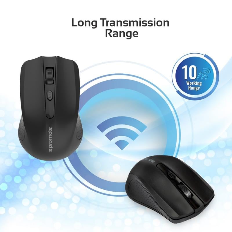 Promate Clix-8 Wireless Ergonomic Optical Mouse - 4