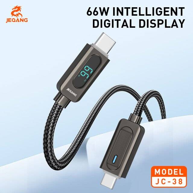 كيبل Jeqang USB-C إلى USB-C 66W 1m - 3