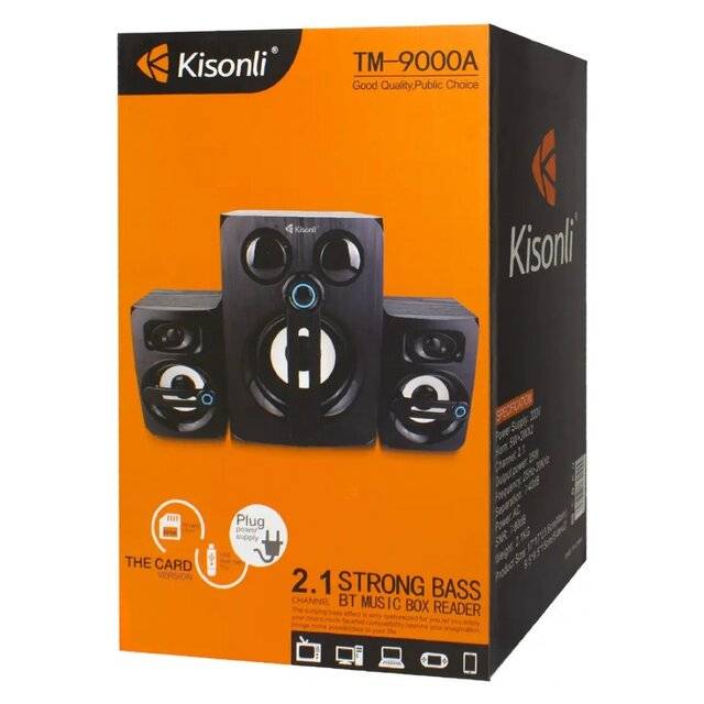 Kisonli TM-9000A 2.1 Subwoofer Wireless Speaker RGB - 3