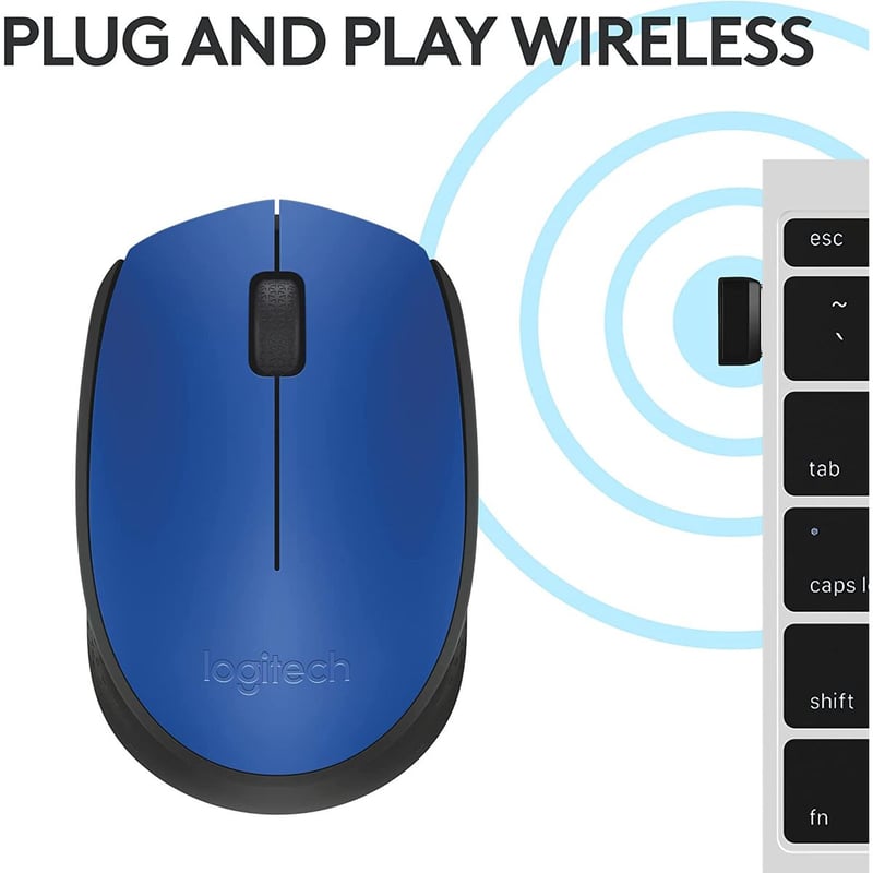 ماوس Logitech M171 1000 DPI لاسلكي أزرق - 34