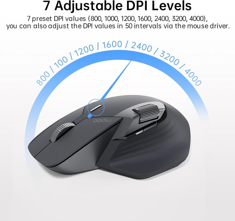 Rapoo MT760 Wireless Mouse 4000 DPI Black - 10