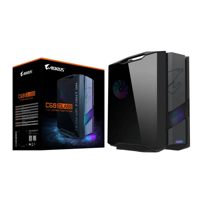 كيس Gigabyte AC601G Mid-Tower ATX أسود شبكي بزجاج مقوى ومراوح ARGB - 8