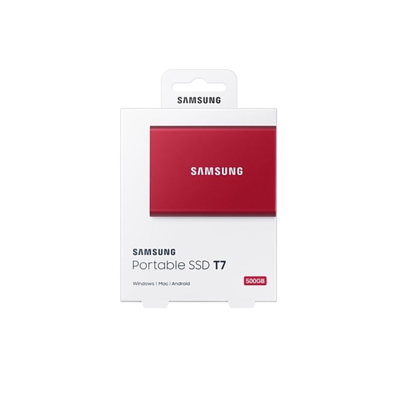 هارد خارجي Samsung T7 500GB USB 3.2 أحمر - 2