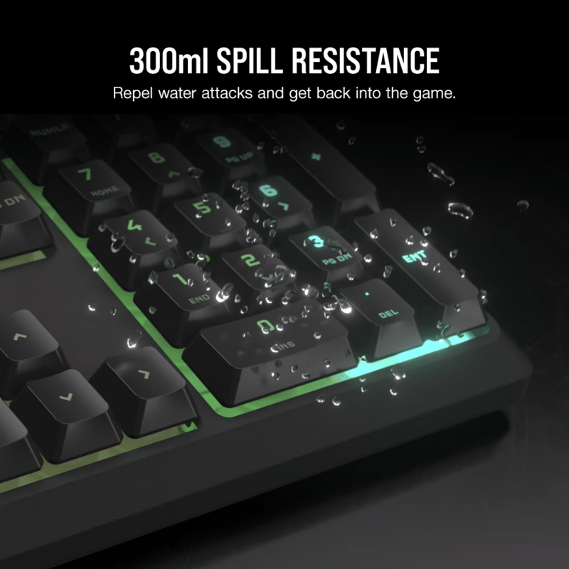 كيبورد Corsair K55 Core Full-Size Membrane RGB سلكي أسود - 5