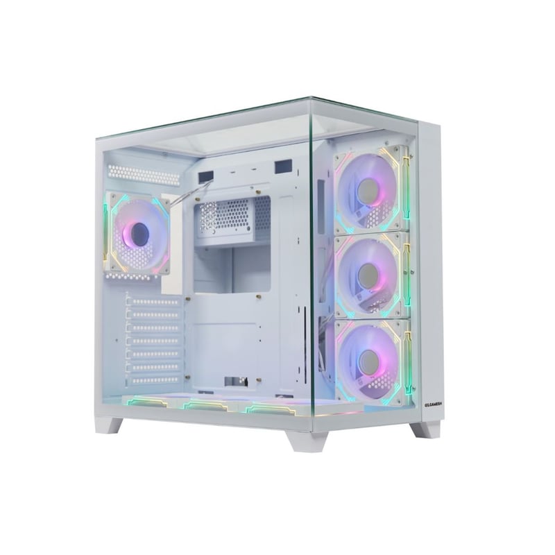 RAPTOR Gilgamesh Mid-Tower ATX Case White Tempered Glass - 9