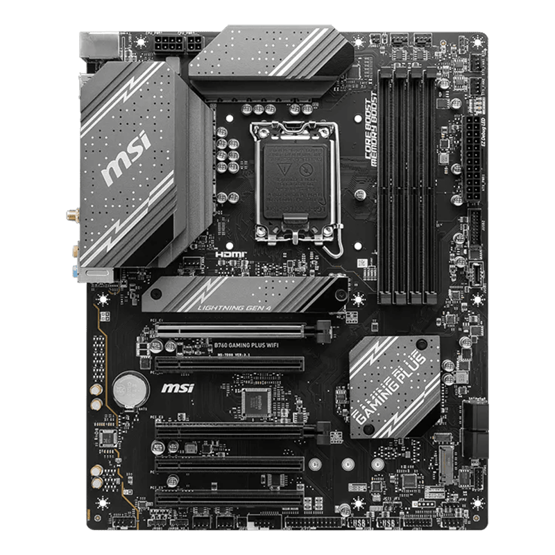 MSI B760 GAMING PLUS WIFI LGA 1700 ATX Motherboard DDR5 PCIe 4.0 Wi-Fi 6E - 3