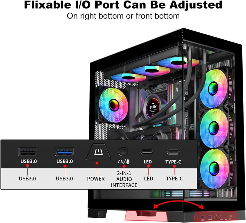 SAMA NEVIEW 4503 Mid-Tower ATX Case Dual Tempered Glass - 7